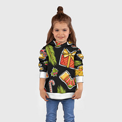 Толстовка-худи детская Рождественский вайб, цвет: 3D-белый — фото 2