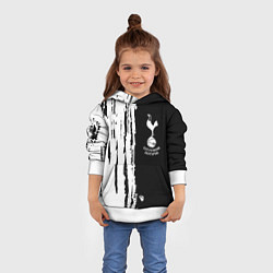 Толстовка-худи детская Tottenham Hotspur белые краски, цвет: 3D-белый — фото 2