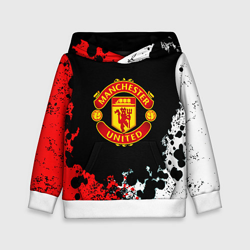 Детская толстовка Манчестер Юнайтед краски абстрактные / 3D-Белый – фото 1