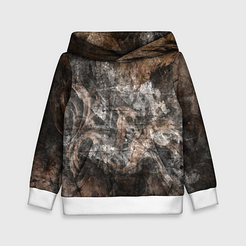 Детская толстовка Абстракция - brown darkness / 3D-Белый – фото 1