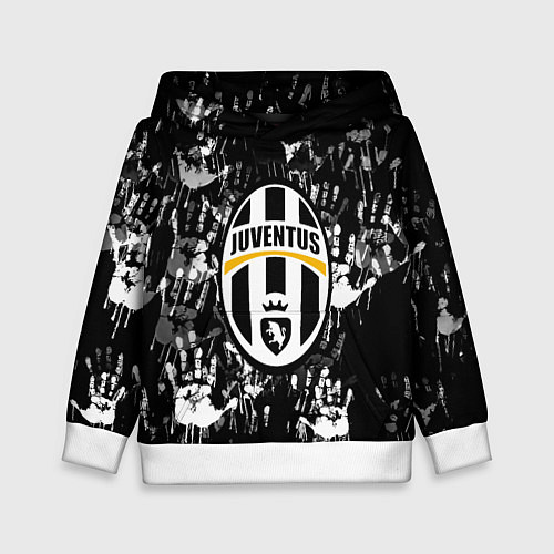 Детская толстовка Ювентус текстура руки краски / 3D-Белый – фото 1