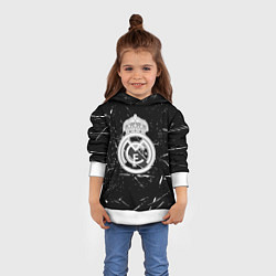 Толстовка-худи детская Ювентус краски штрихи, цвет: 3D-белый — фото 2