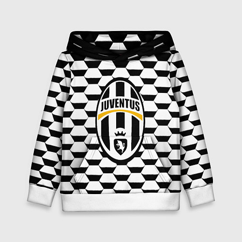 Детская толстовка Juventus геометрия черно белая / 3D-Белый – фото 1