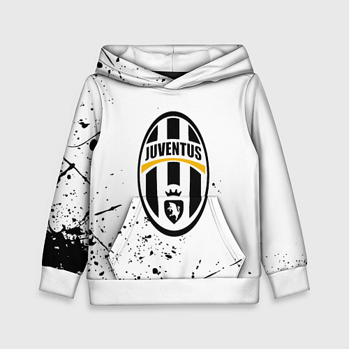Детская толстовка Ювентус черные краски всплеск / 3D-Белый – фото 1