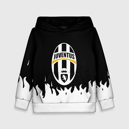 Детская толстовка Ювентус белый огонь текстура / 3D-Белый – фото 1