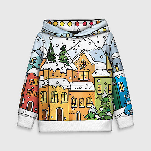 Детская толстовка Новогодний снегопад / 3D-Белый – фото 1