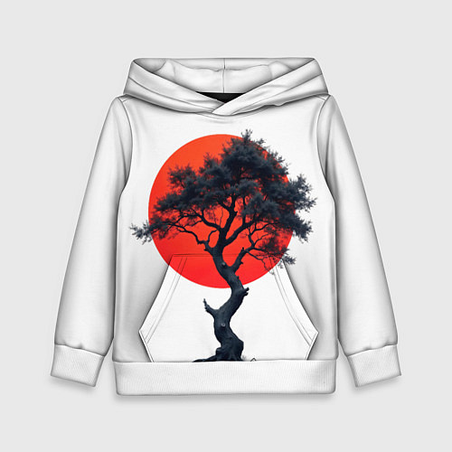 Детская толстовка Японское дерево и солнце / 3D-Белый – фото 1