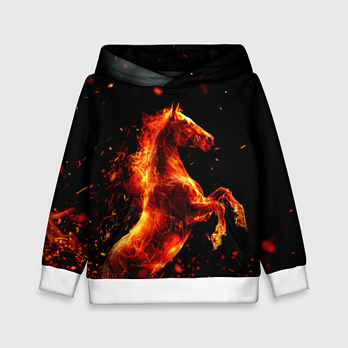 Детская толстовка Пламенный конь / 3D-Белый – фото 1