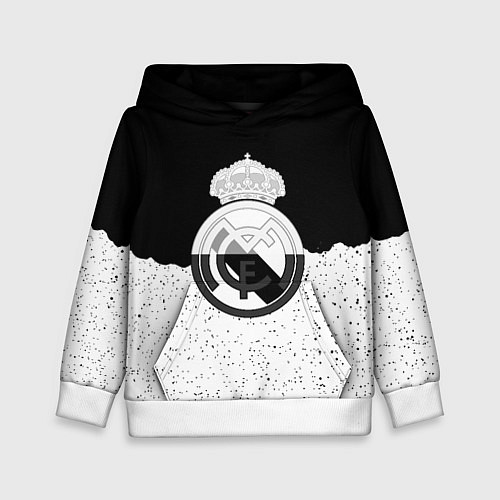 Детская толстовка Реал Мадрид лого ночь текстура / 3D-Белый – фото 1