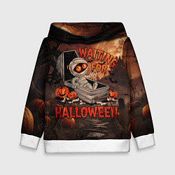 Толстовка-худи детская Мумия в ожидании, цвет: 3D-белый