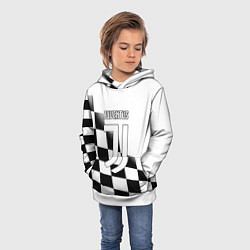 Толстовка-худи детская Ювентус клетка краски, цвет: 3D-белый — фото 2