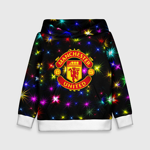 Детская толстовка Манчестер Юнайтед праздничные огни / 3D-Белый – фото 1
