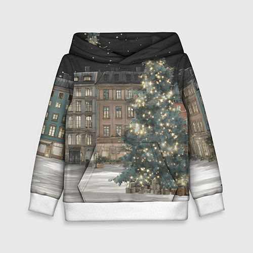 Детская толстовка Елка во дворе / 3D-Белый – фото 1