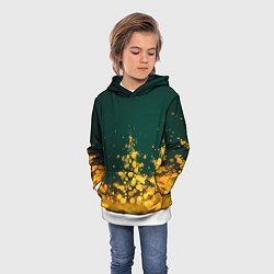 Толстовка-худи детская Новогодние елочки из боке, цвет: 3D-белый — фото 2