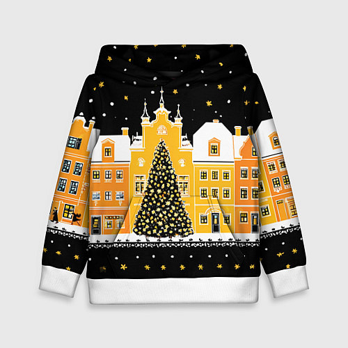 Детская толстовка Новогодняя ночь в городе / 3D-Белый – фото 1