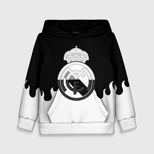 Детская толстовка Реал Мадрид огонь белый / 3D-Белый – фото 1