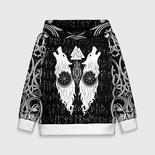 Детская толстовка Волки воины с символикой / 3D-Белый – фото 1