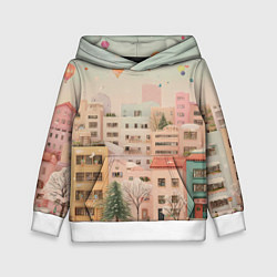 Детская толстовка Объемный новогодний город