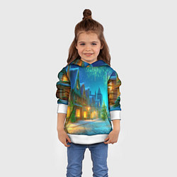 Толстовка-худи детская Праздничный новогодний салют, цвет: 3D-белый — фото 2