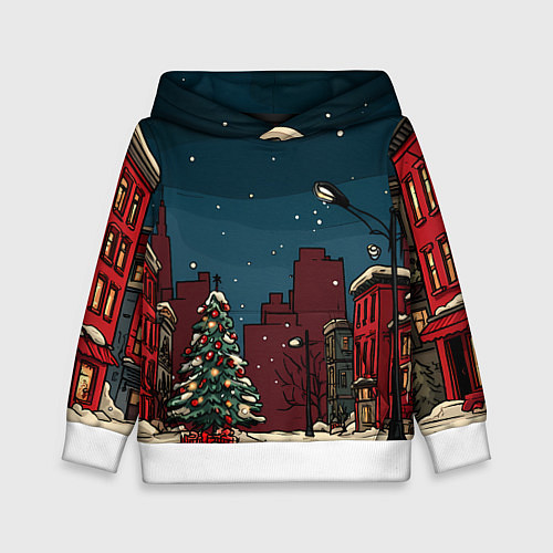 Детская толстовка Новогодняя ночь / 3D-Белый – фото 1