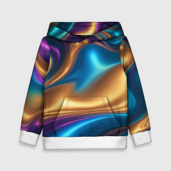 Толстовка-худи детская Сплавы разноцветные, цвет: 3D-белый