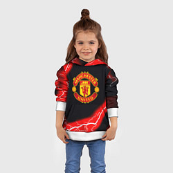 Толстовка-худи детская Манчестер Юнайтед шторм молнии, цвет: 3D-белый — фото 2