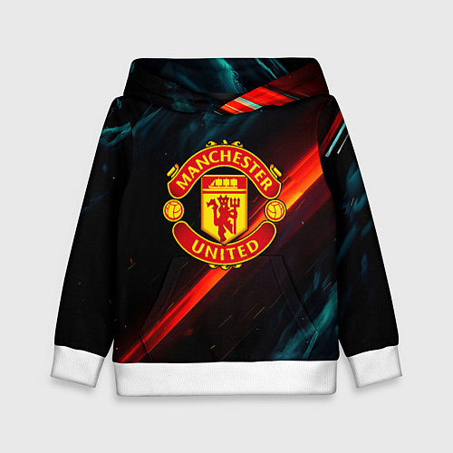Детская толстовка Манчестер Юнайтед абстракция / 3D-Белый – фото 1