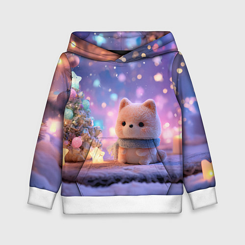 Детская толстовка Новогодний пушистый щенок / 3D-Белый – фото 1