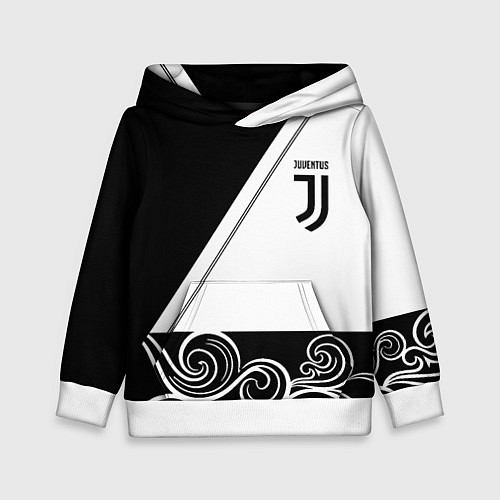 Детская толстовка Ювентус геометрия полосы текстура / 3D-Белый – фото 1