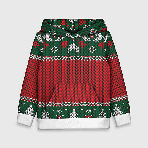 Детская толстовка Новогодний узор вязаный / 3D-Белый – фото 1