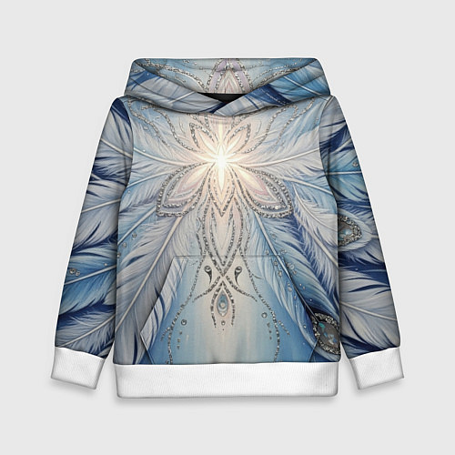 Детская толстовка Ледяной перьевой орнамент со светом / 3D-Белый – фото 1