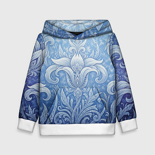 Детская толстовка Ледяной цветочный орнамент / 3D-Белый – фото 1