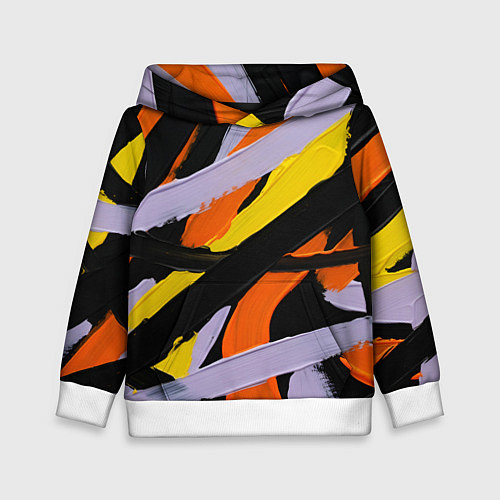 Детская толстовка Полоски краски абстракция / 3D-Белый – фото 1