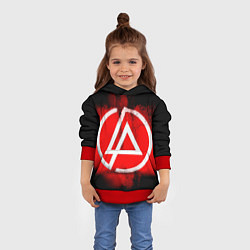 Толстовка-худи детская Linkin Park: Red style, цвет: 3D-красный — фото 2