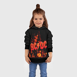 Толстовка-худи детская AC/DC Flame, цвет: 3D-черный — фото 2