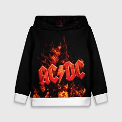 Толстовка-худи детская AC/DC Flame, цвет: 3D-белый