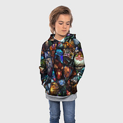 Толстовка-худи детская Dota 2: All Pick, цвет: 3D-меланж — фото 2
