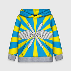Толстовка-худи детская Флаг ВВС, цвет: 3D-меланж