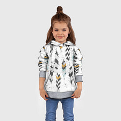 Толстовка-худи детская Перья, цвет: 3D-меланж — фото 2