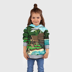 Толстовка-худи детская Minecraft House, цвет: 3D-меланж — фото 2