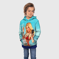 Толстовка-худи детская GTA 5: Selfie Girl, цвет: 3D-синий — фото 2