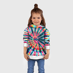 Толстовка-худи детская Tie dye, цвет: 3D-белый — фото 2