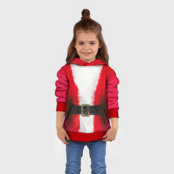 Толстовка-худи детская Дед мороз, цвет: 3D-красный — фото 2
