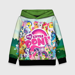 Толстовка-худи детская My Little Pony, цвет: 3D-черный