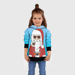 Толстовка-худи детская Дед мороз, цвет: 3D-черный — фото 2