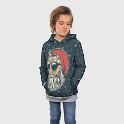 Толстовка-худи детская Санта хипстер, цвет: 3D-меланж — фото 2