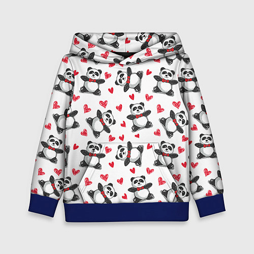 Детская толстовка Любимые панды / 3D-Синий – фото 1