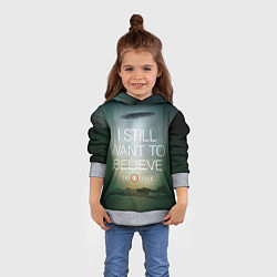 Толстовка-худи детская I still want to believe, цвет: 3D-меланж — фото 2