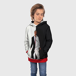 Толстовка-худи детская Eminem: Black & White, цвет: 3D-красный — фото 2