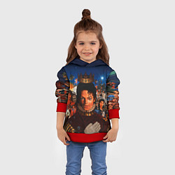 Толстовка-худи детская Michael Jackson: Pop King, цвет: 3D-красный — фото 2